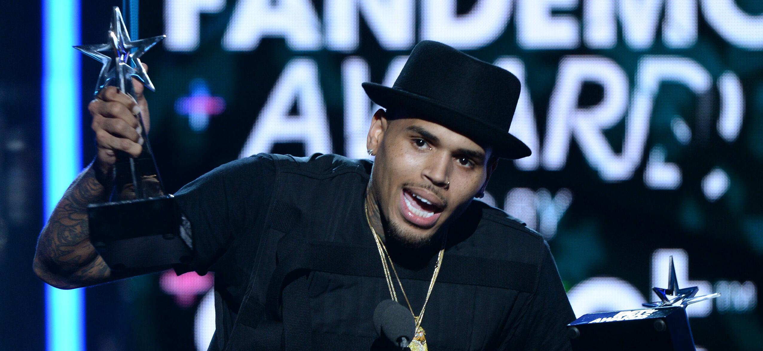 Chris Brown holding 2015 BET Awards