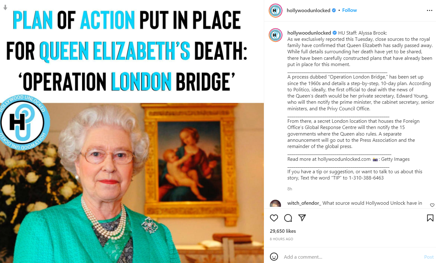 Queen Elizabeth death rumors