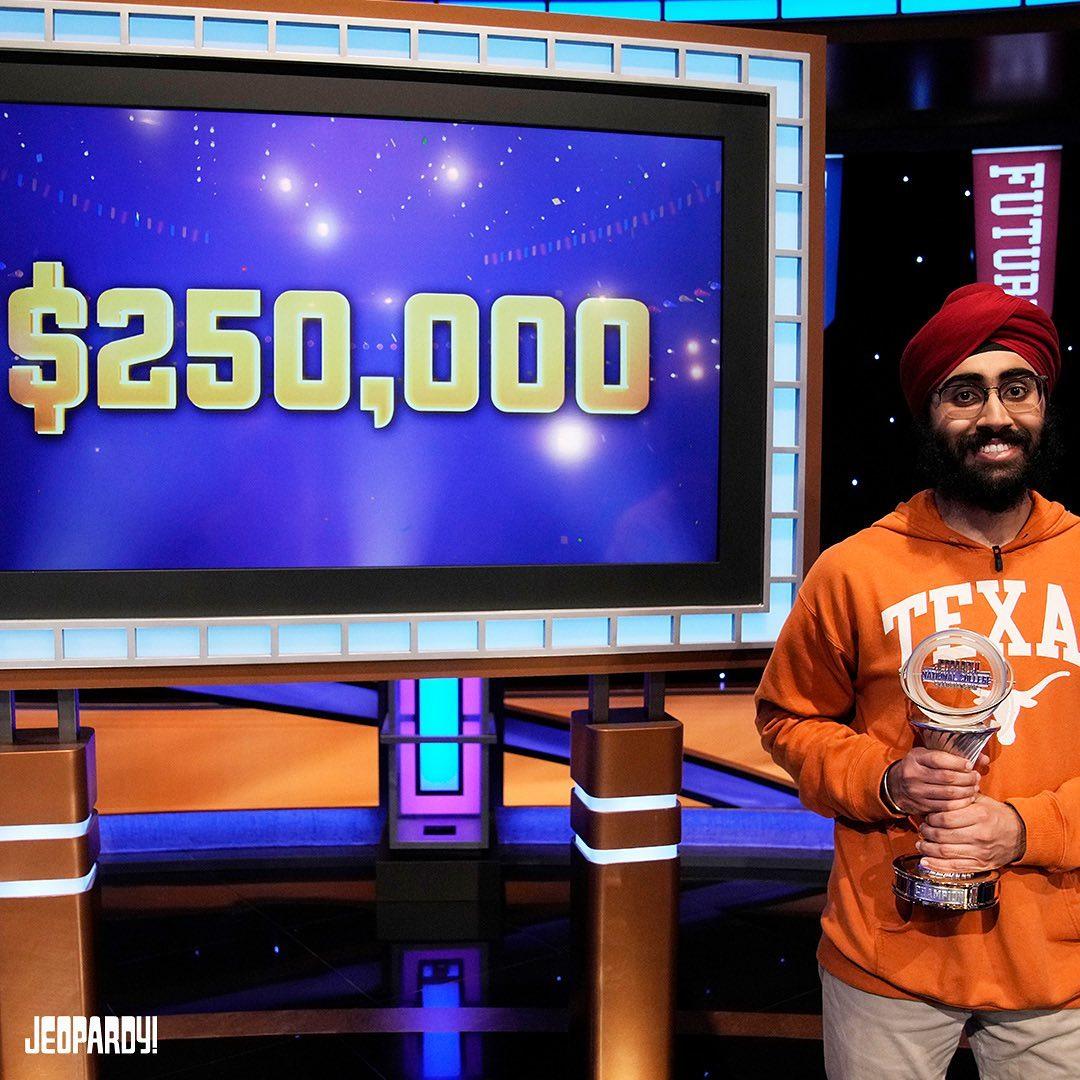 Jaskaran Singh, winner of the Jeopardy! National College Championship