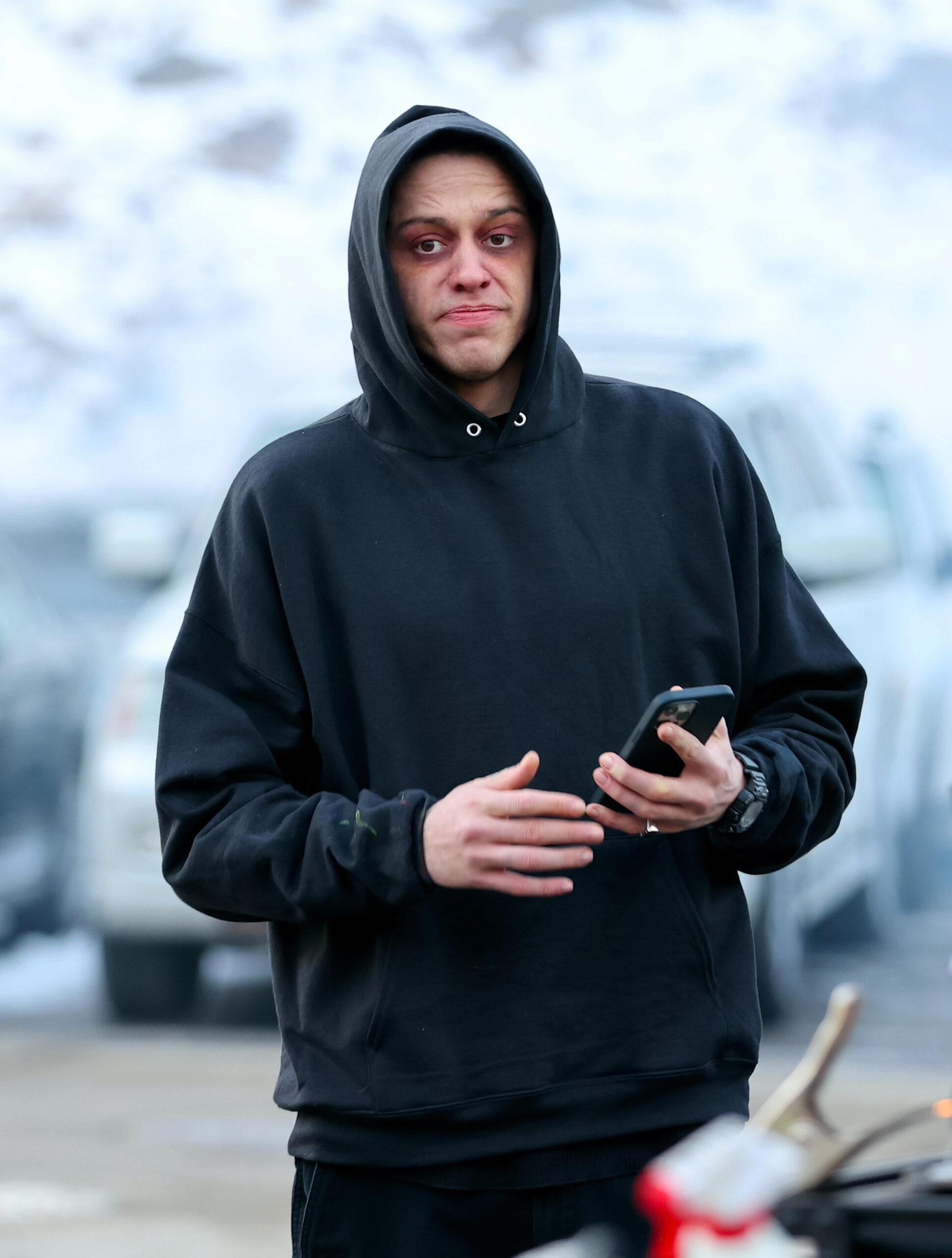 Pete Davidson on the set of the movie 'The Home'