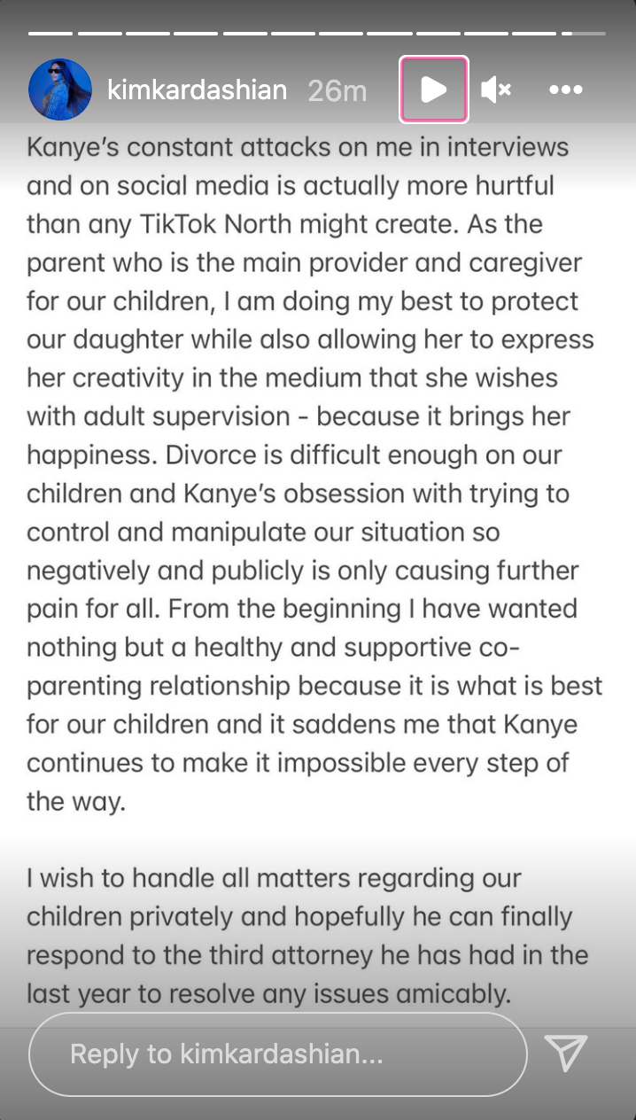 //Kim K Response To Kaanye