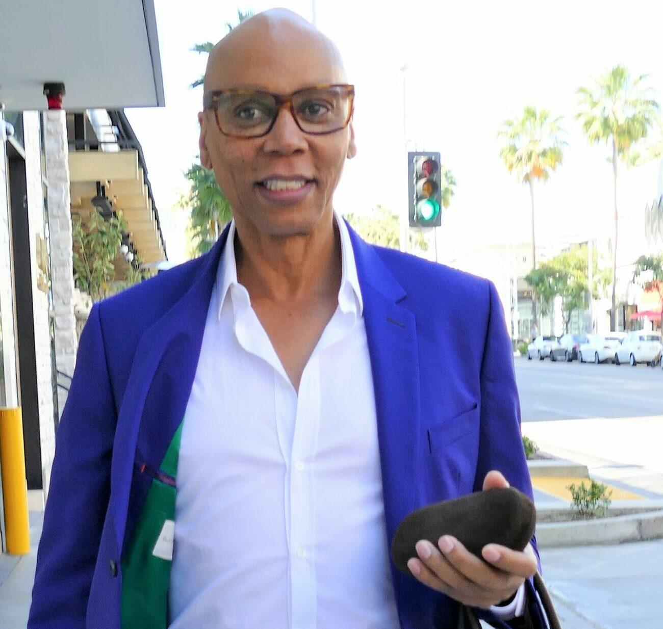 RuPaul leaving power lunch with producer Brian Grazer.