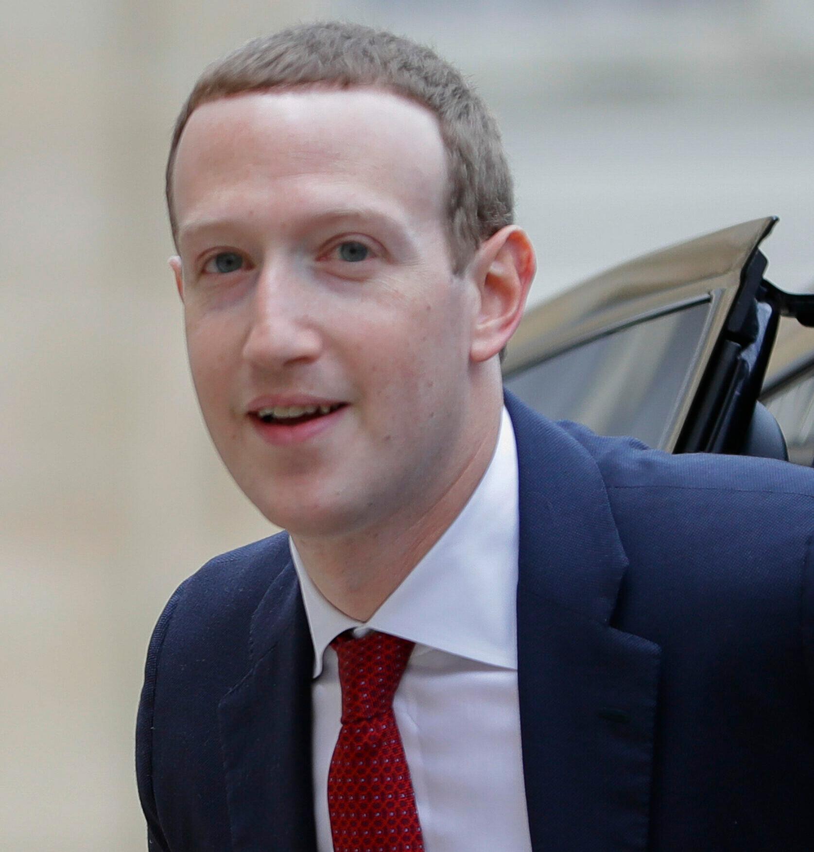 Facebook Inc's CEO Mark Zuckerberg in visit to meet the French Republic President Emmanuel Macron