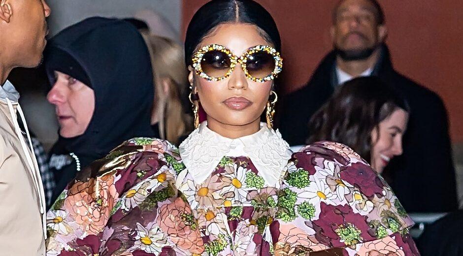 Nicki Minaj seen arriving at Marc Jacobs Fall 2020 runway show during New York Fashion Week.