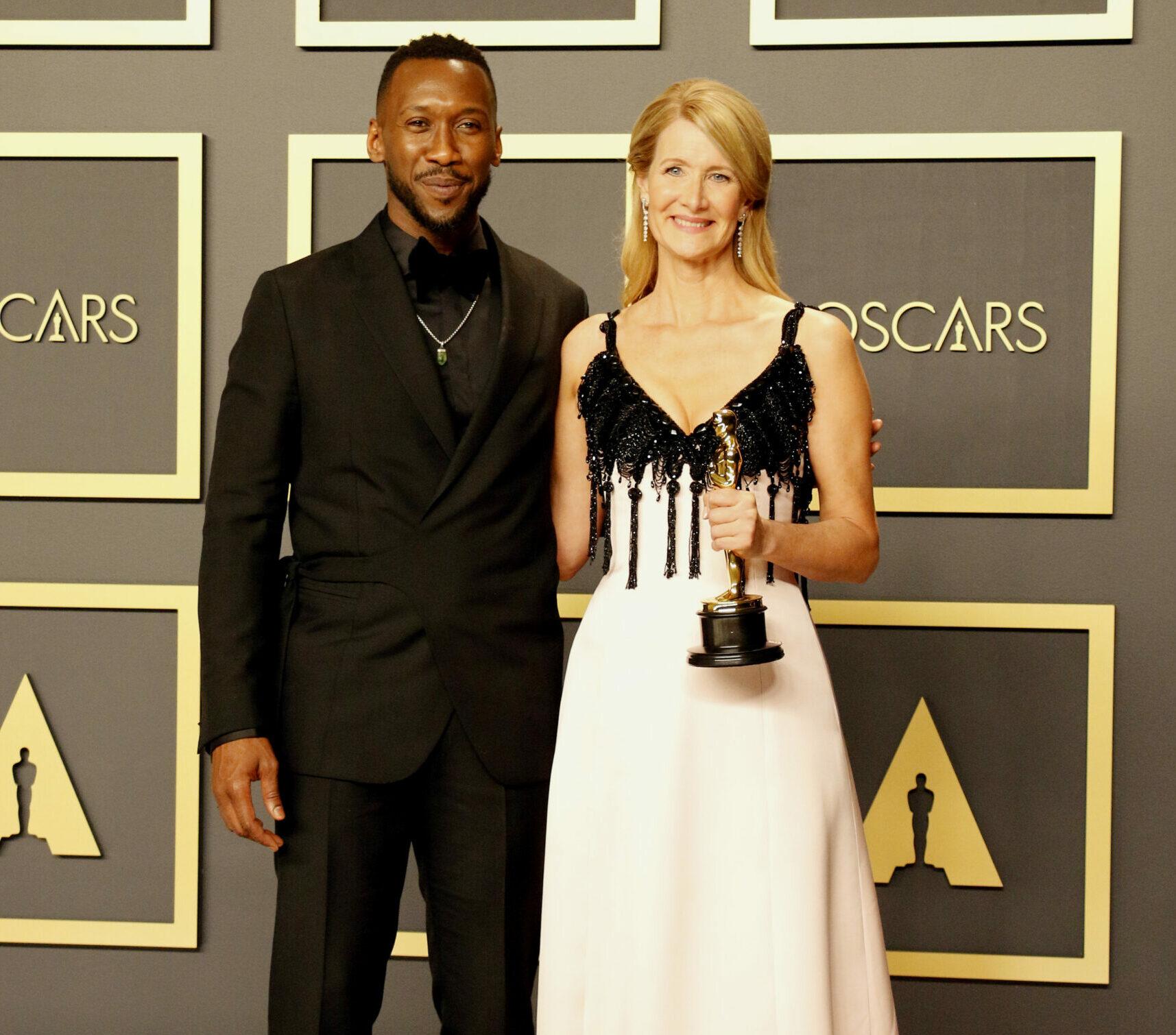 92nd Academy Awards - Press Room held at the Dolby Theatre in Hollywood. 09 Feb 2020 Pictured: Mahershala Ali, Laura Dern