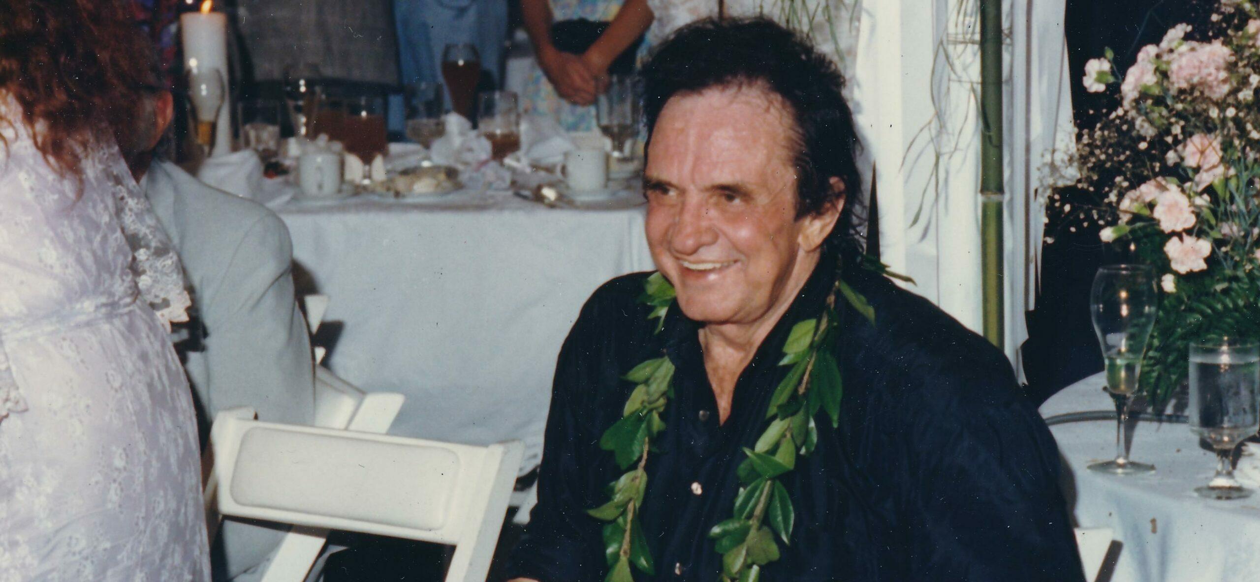 Johnny Cash at his daughters wedding in the early 1990s.