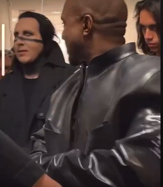 Kanye West with Marilyn Manson at "Donda 2 Listening Party"