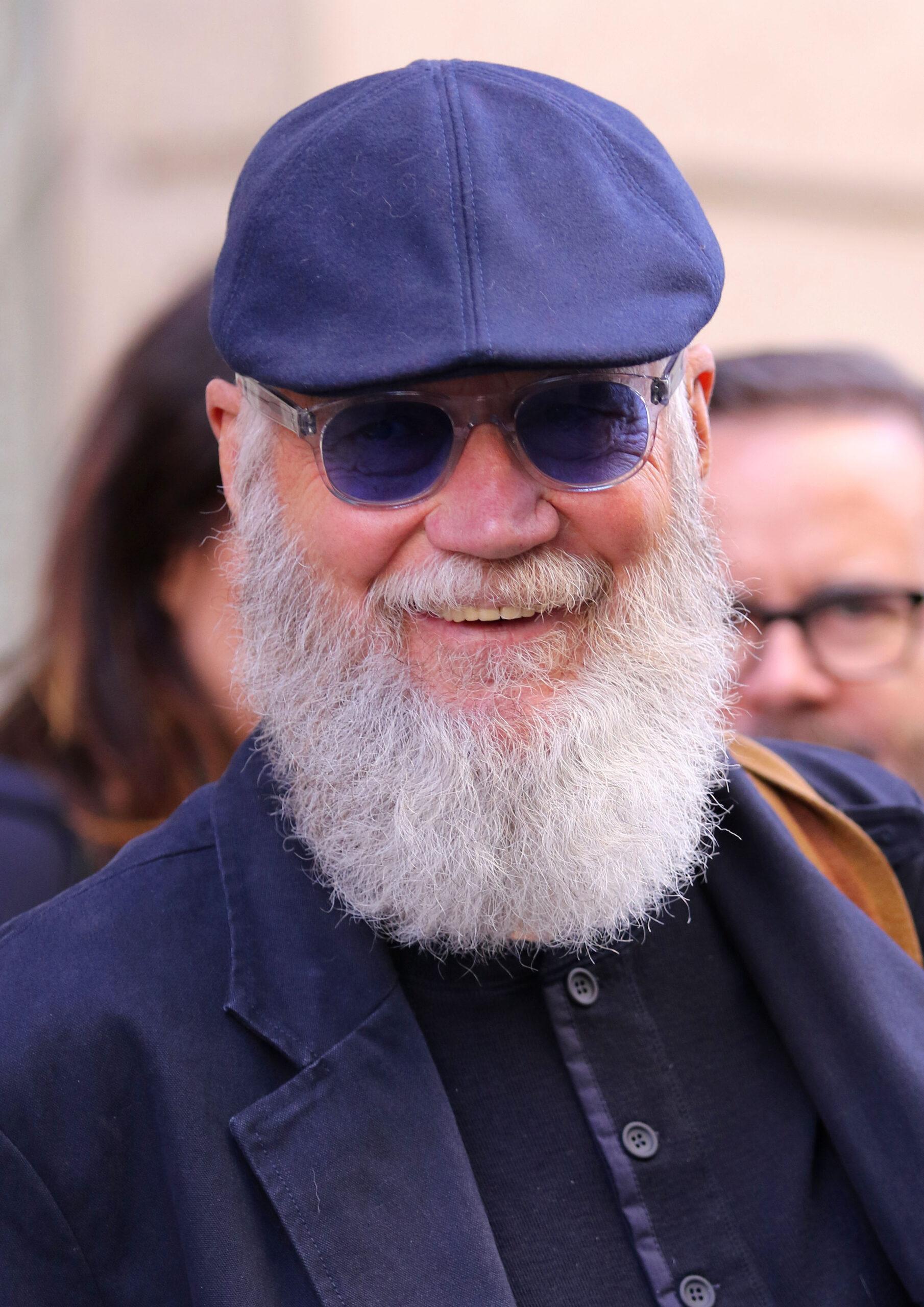 David Letterman looks unrecognizable with full white beard in NYC