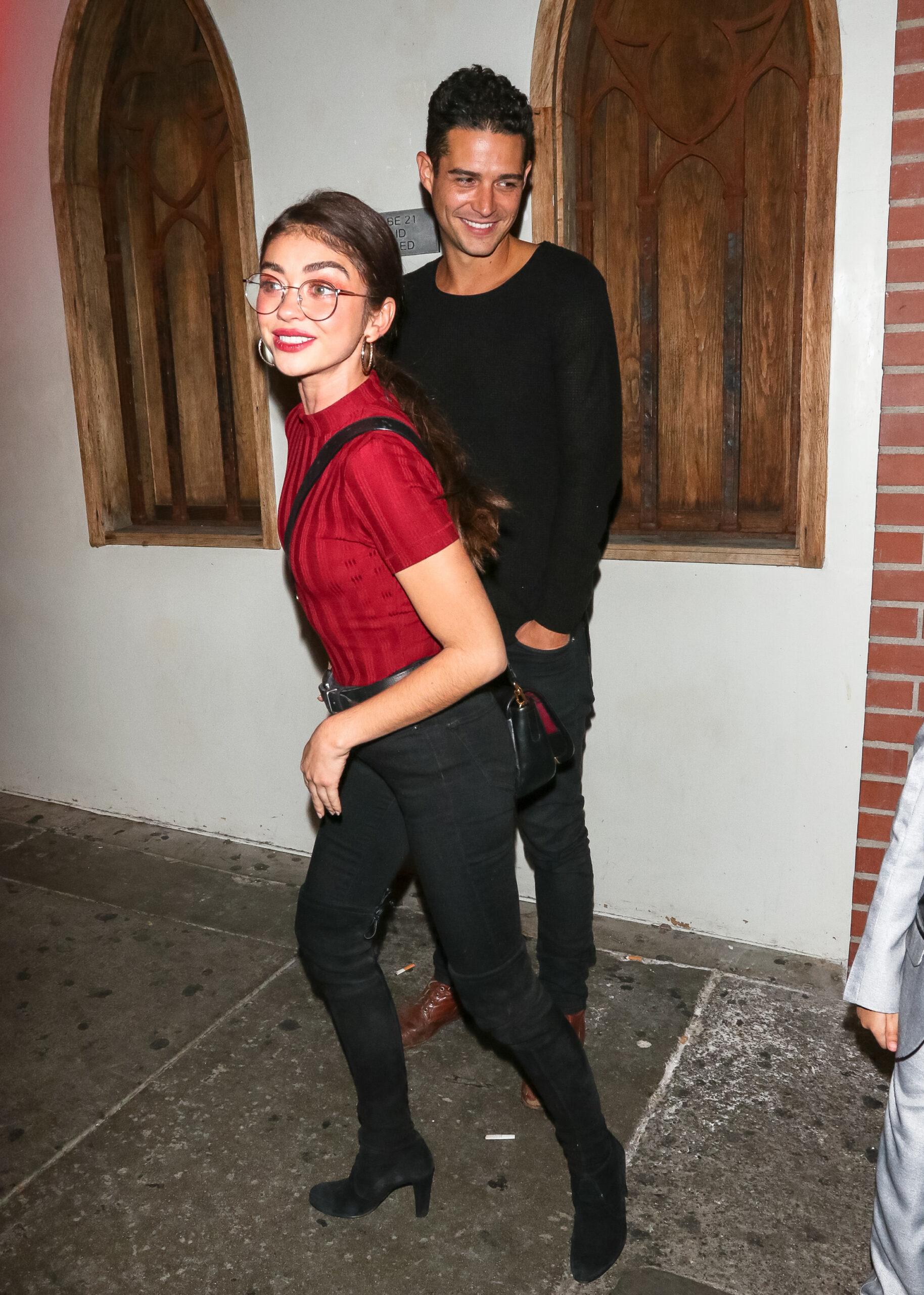 Sarah Hyland and Wells Adams outside the Abbey Nightclub in West Hollywood