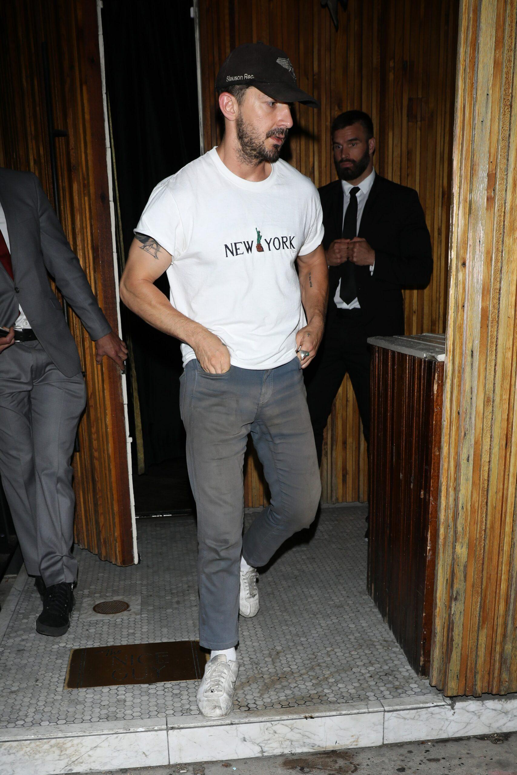 Shia LaBeouf is seen leaving the Nice Guy after celebrating Jaden Smith apos s 21st birthday party