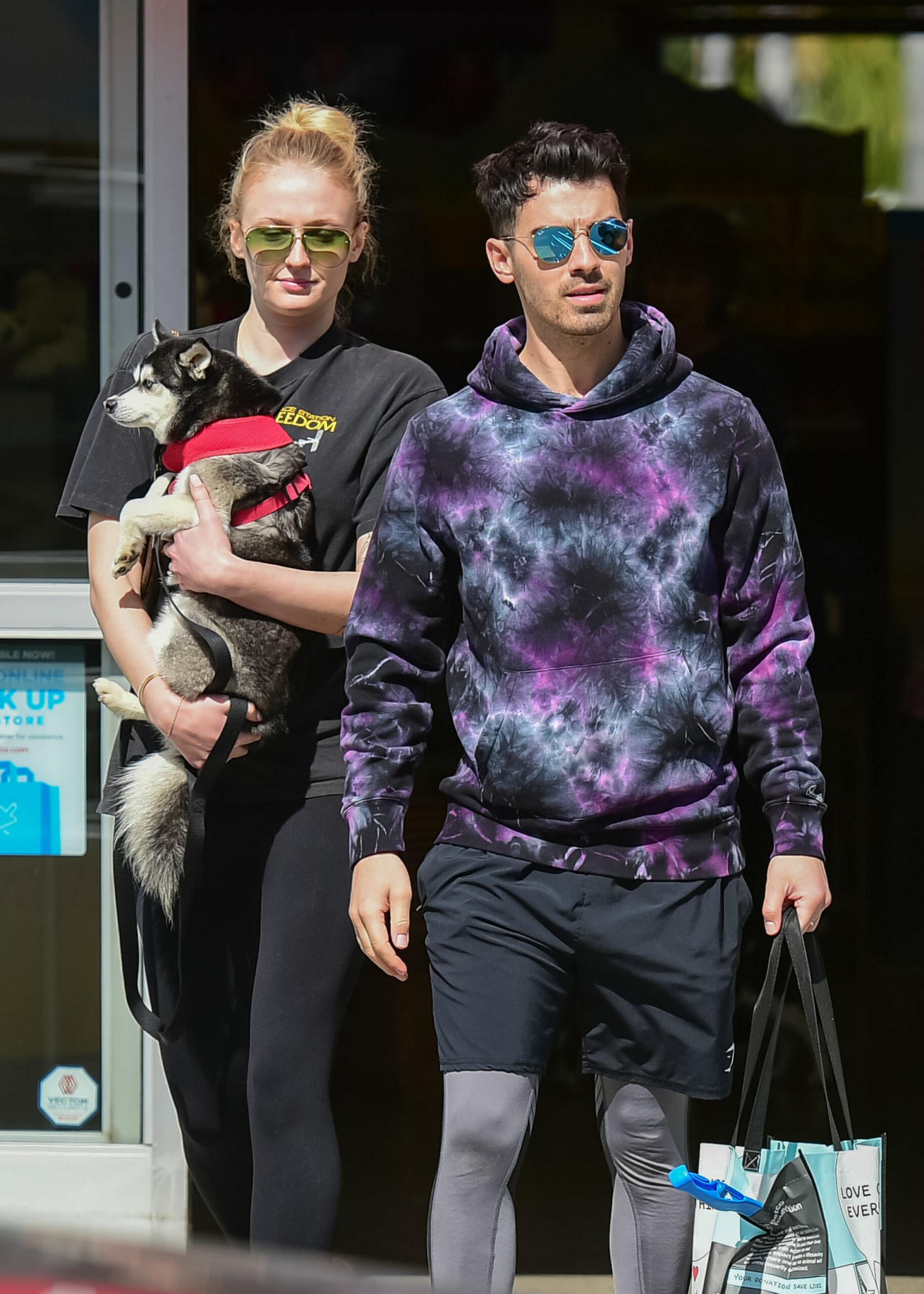 Joe Jonas and Sophie turner go to Petco with their dog