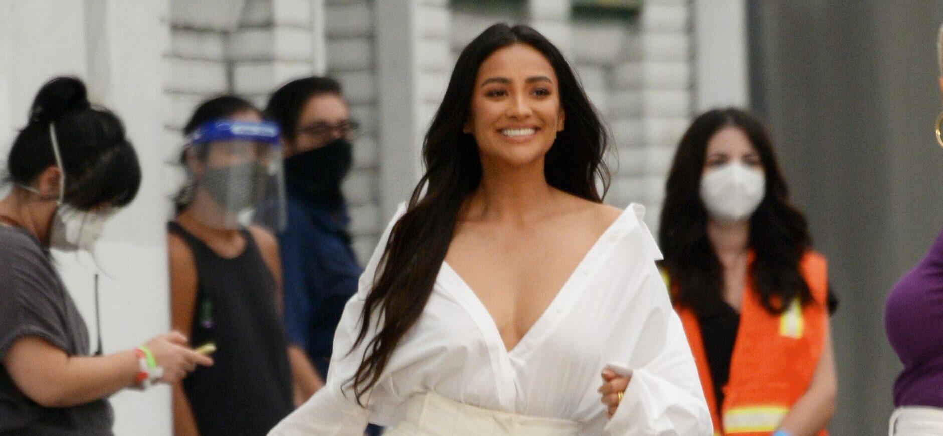Shay Mitchell bust dance moves at Revlon commercial shoot