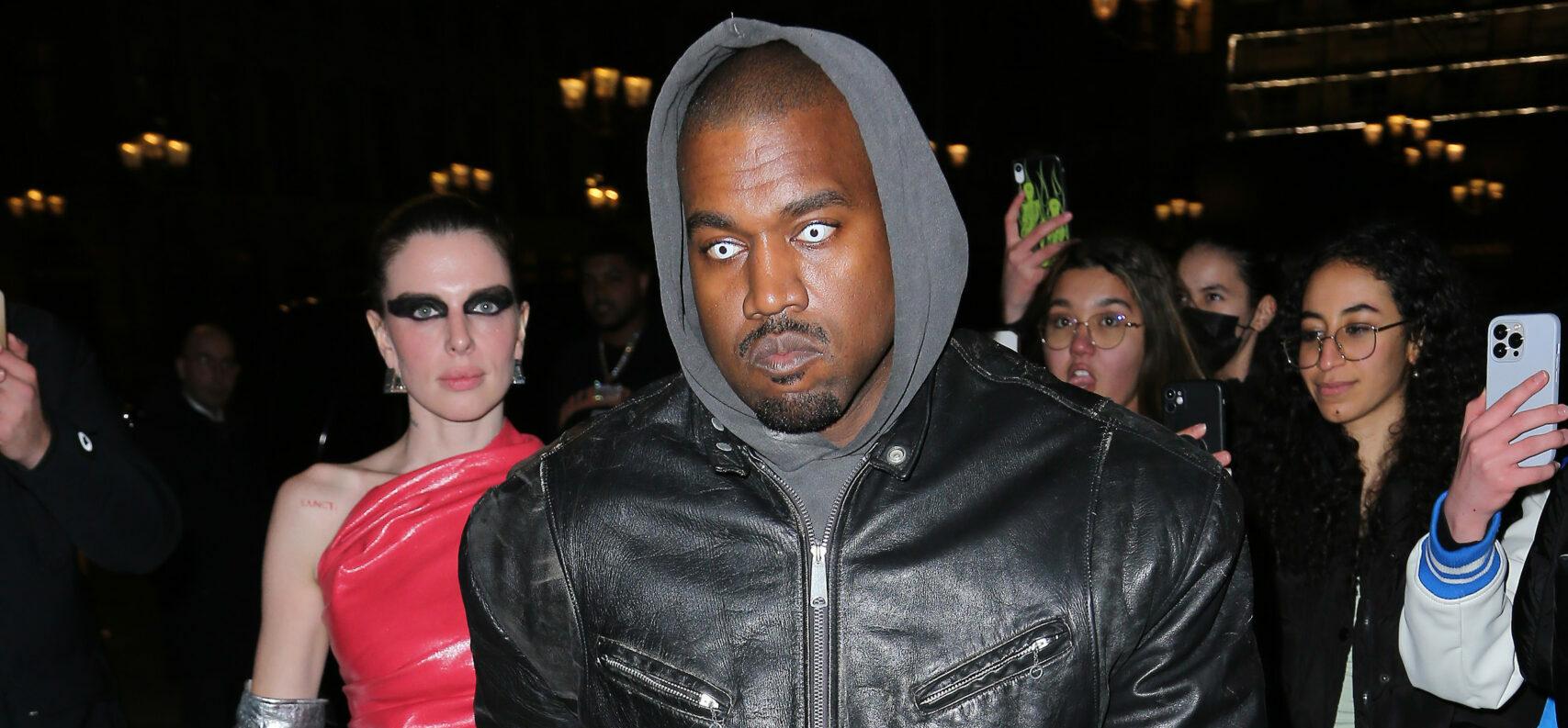 Kanye West and Julia Fox seen leaving the Rick Owens party in Paris