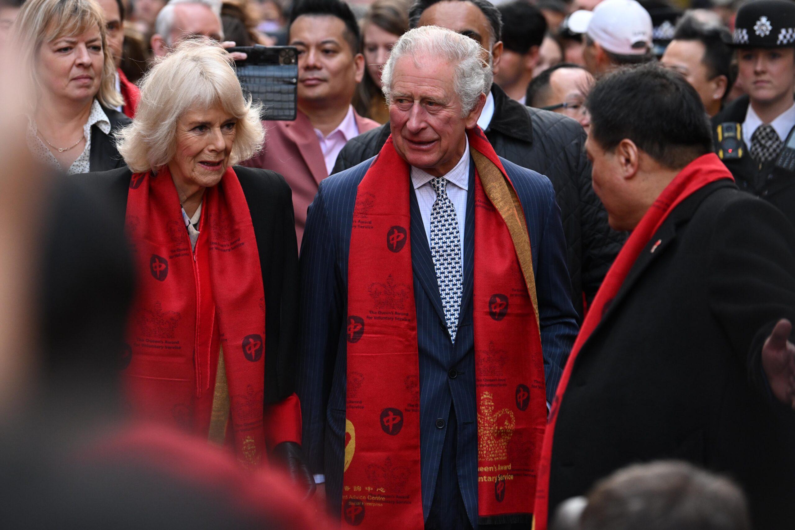 Prince Charles and Camilla Parker Bowles seen arriving in Chinatown on the first day of the Chinese New Year