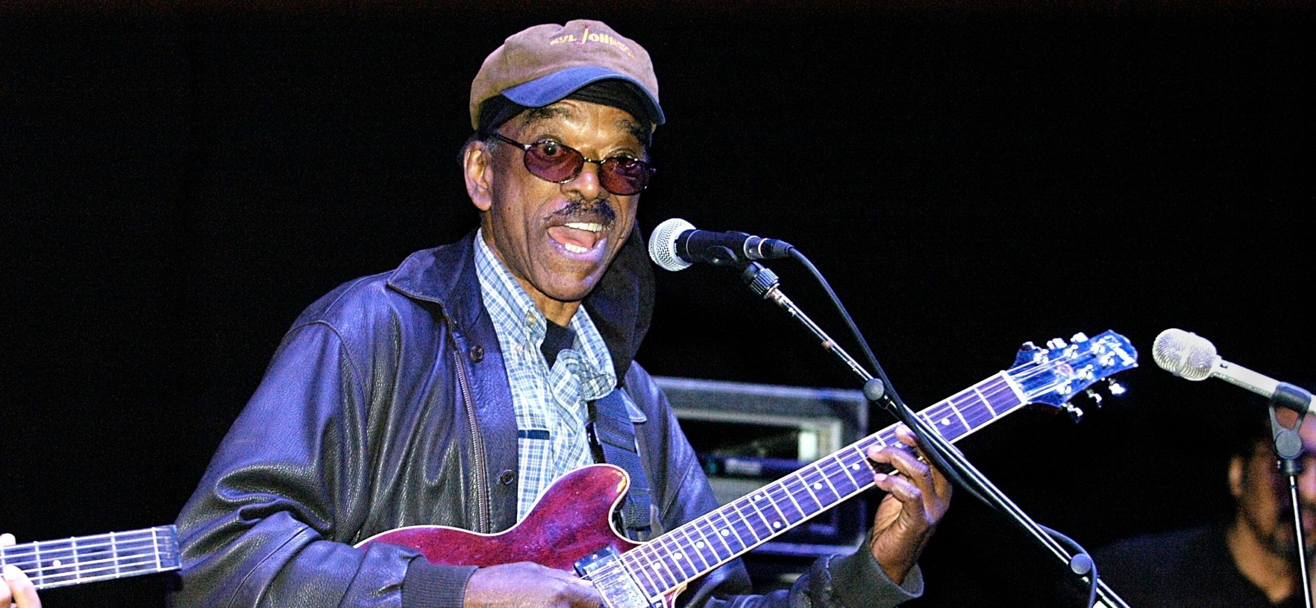 Syl Johnson performing with the Hi Band at the Barbican Centre, London on 22 Apr