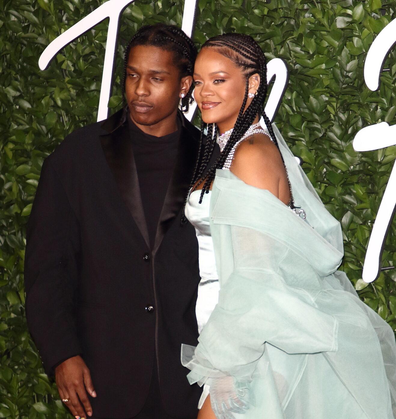 ASAP Rocky and Rihanna on the red carpet at The Fashion Awards, Royal Albert Hall, London on Monday December 2nd 2019