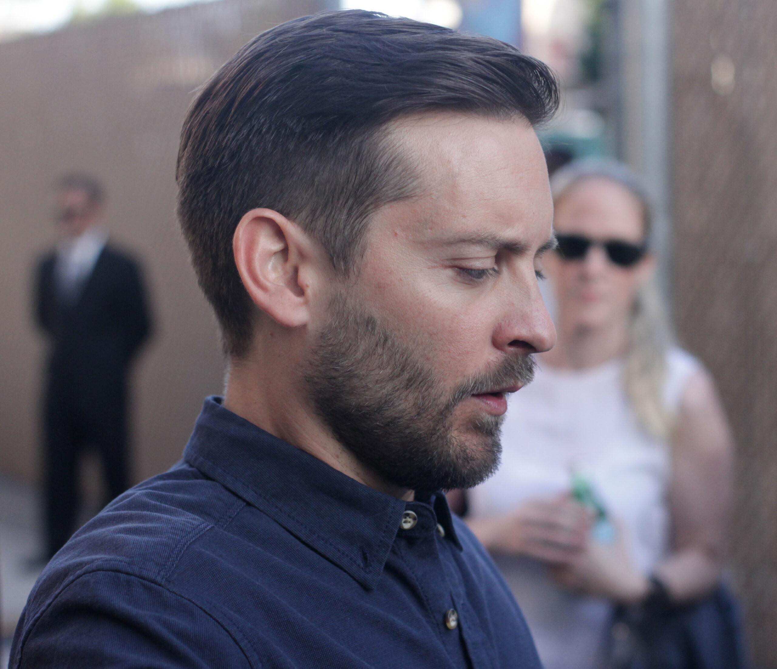 Tobey Maguire leaves the 'Jimmy Kimmel Live!' studios