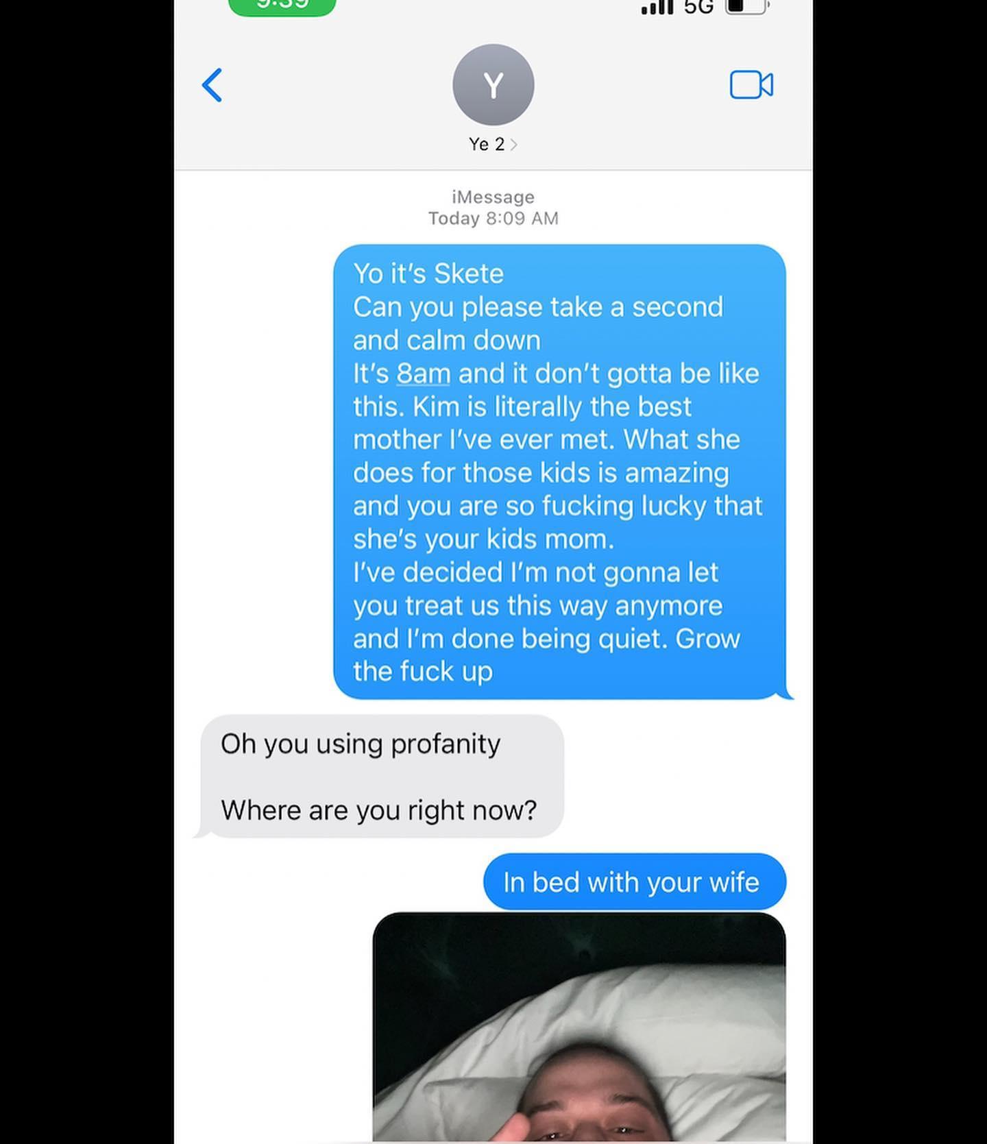 Dave Sirus posts alleged text message chain between Pete Davidson and Kanye West