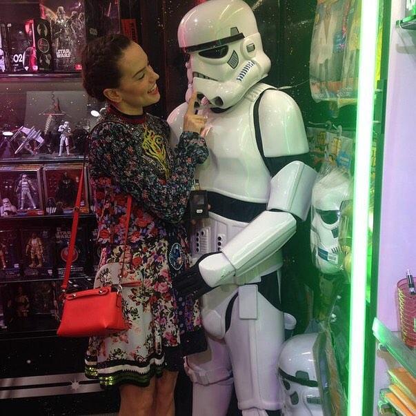 Daisy Ridley with Stormtrooper