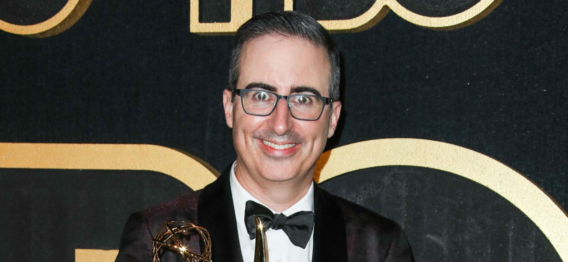 John Oliver arrives for the HBO Emmy party at the Pacific Design Center in Los Angeles, CA