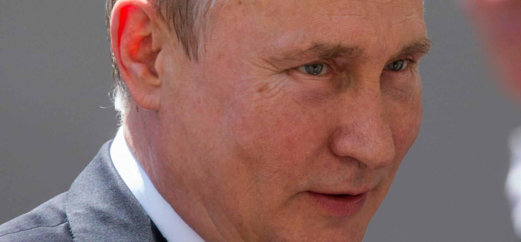 Vladimir Putin looking serious