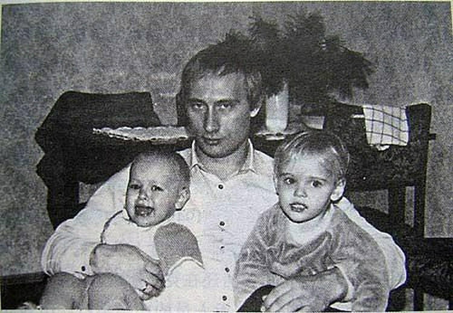 Young Putin with his kids