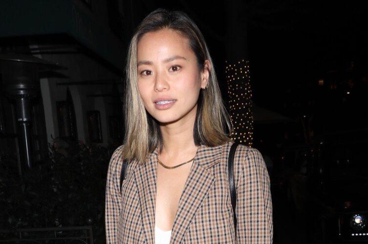 Jamie Chung is spotted arriving with her boyfriend for a dinner date at Madeo