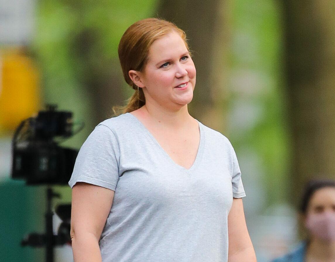 Amy Schumer and Michael Rapaport seen filming the Hulu comedy series Life amp Beth in New York City