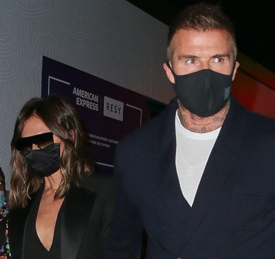 Victoria Beckham and David Beckham were spotted leaving Carbone after having a romantic dinner in NYC