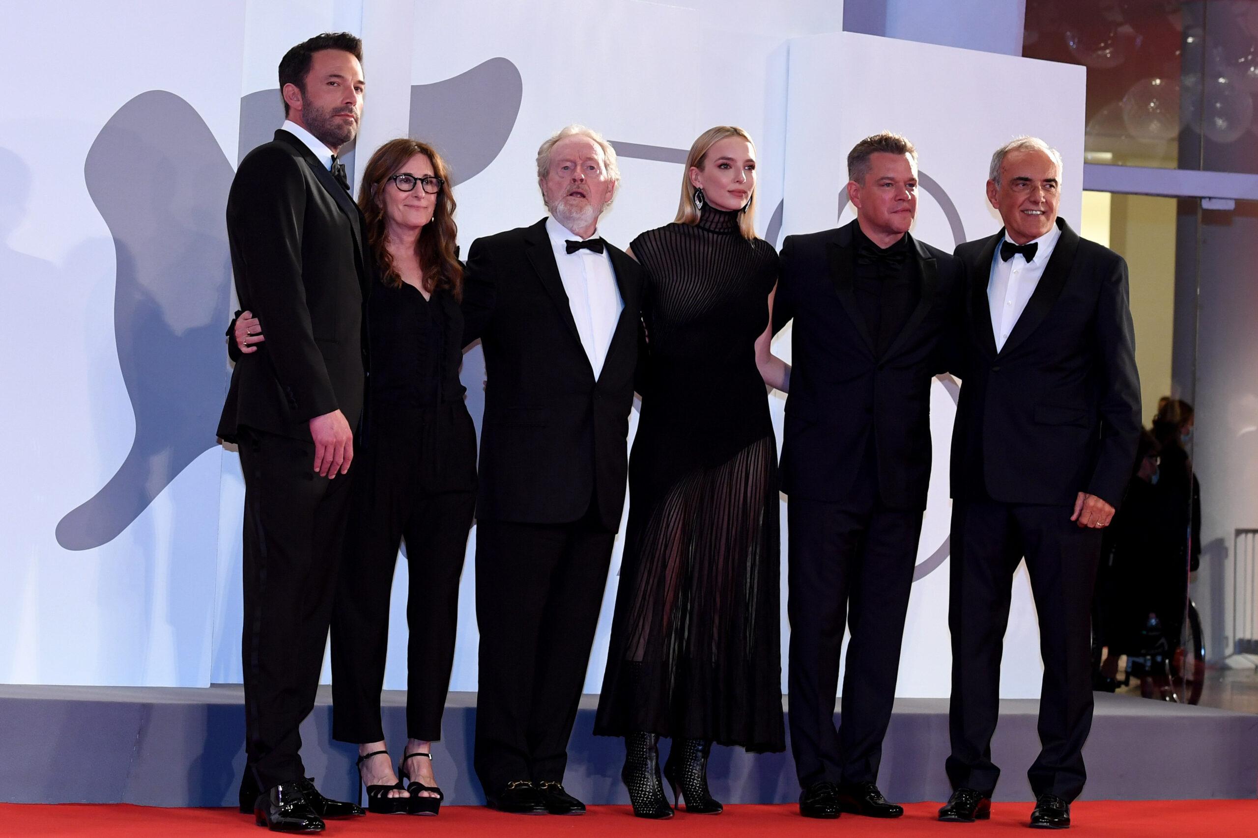 Jennifer Lopez Ben Affleck Nicole Holofcener Director Ridley Scott Jodie Comer and Matt Damon attend the red carpet of the movie quot The Last Duel quot during the 78th Venice International Film Festival