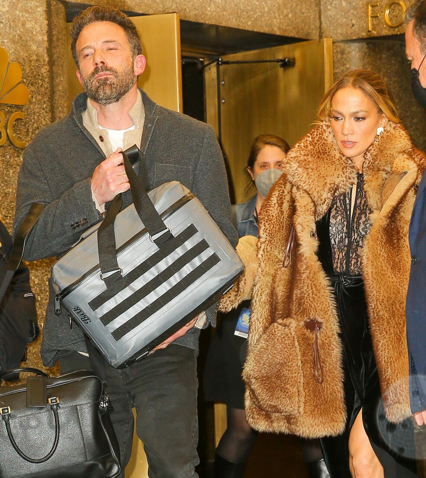 Jennifer Lopez and Ben Affleck seen leaving the NBC studios in NYC on Feb 03 2022