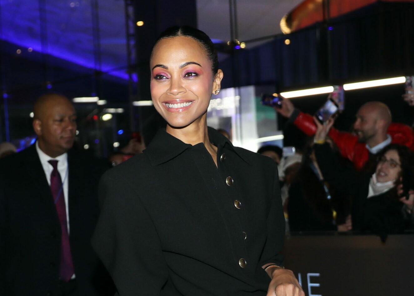 Zoe Saldana is seen at the premiere of quot The Adam Project quot in New York City