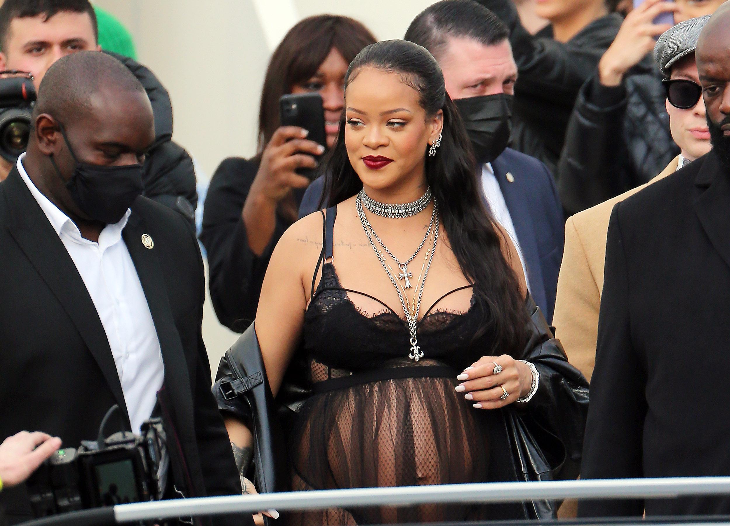 Rihanna seen leaving the Dior fashion show in Paris