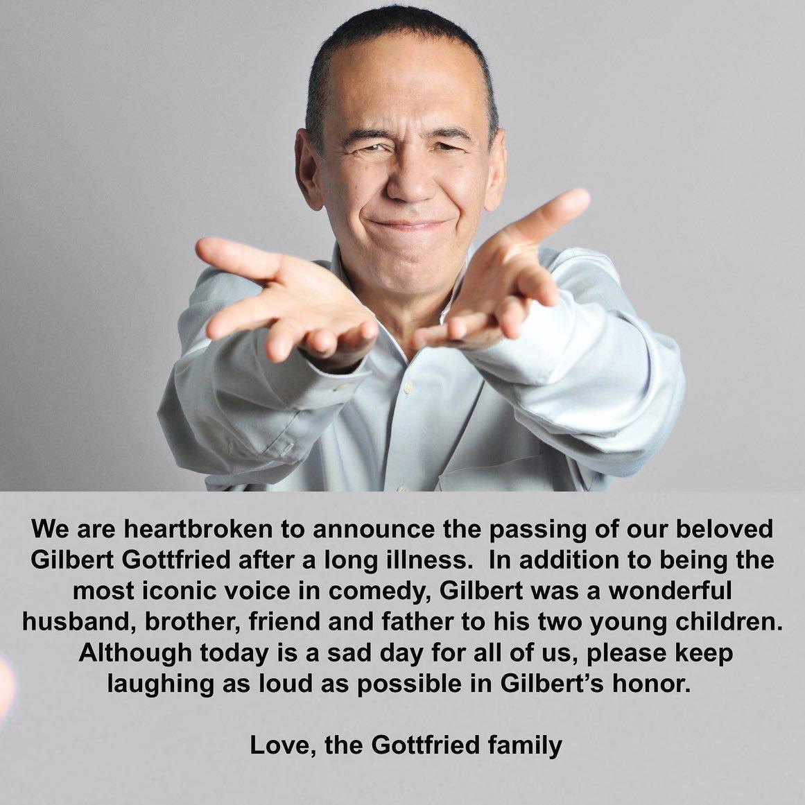 Gilbert Gottfried's family announced his cause of death
