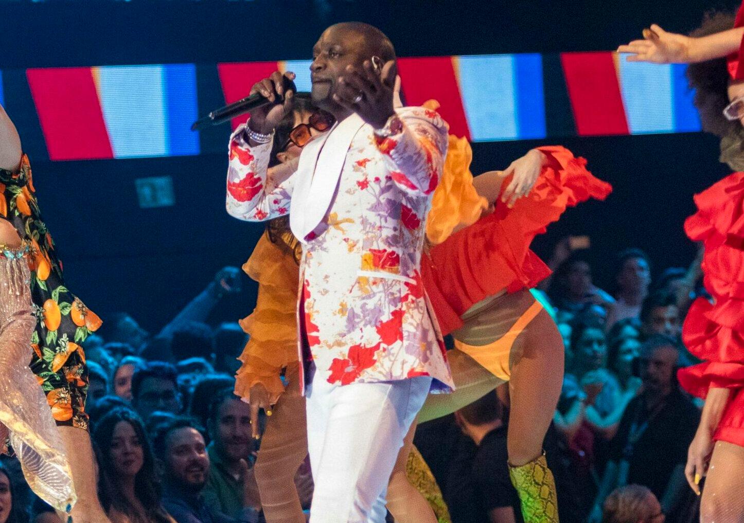 Akon performing at the 2019 MTV EMAs, Europe Music Awards,