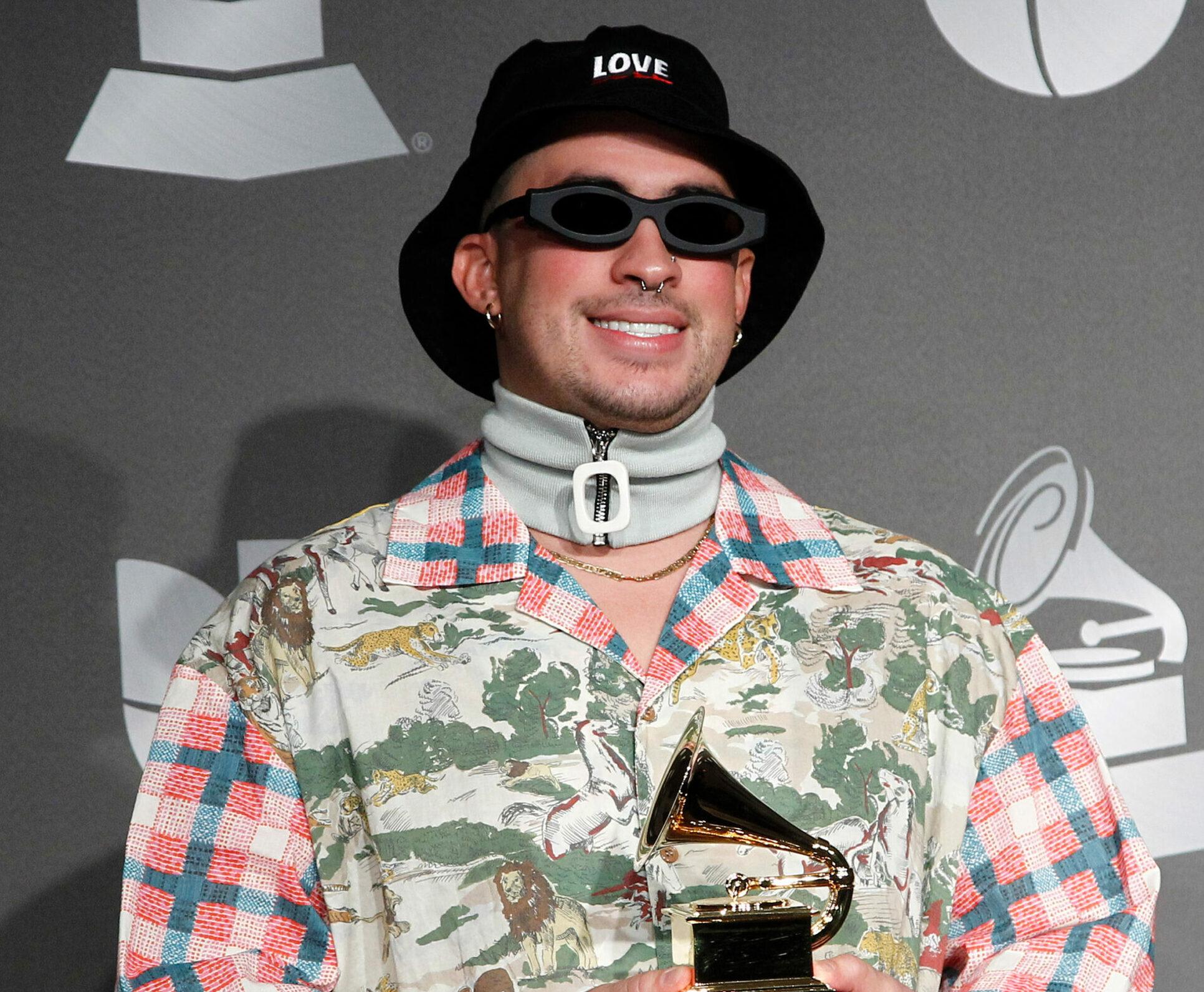 Bad Bunny at the 20th Annual Latin GRAMMY Awards held at the MGM Grand Garden Arena on November 14, 2019 in Las Vegas, NV.