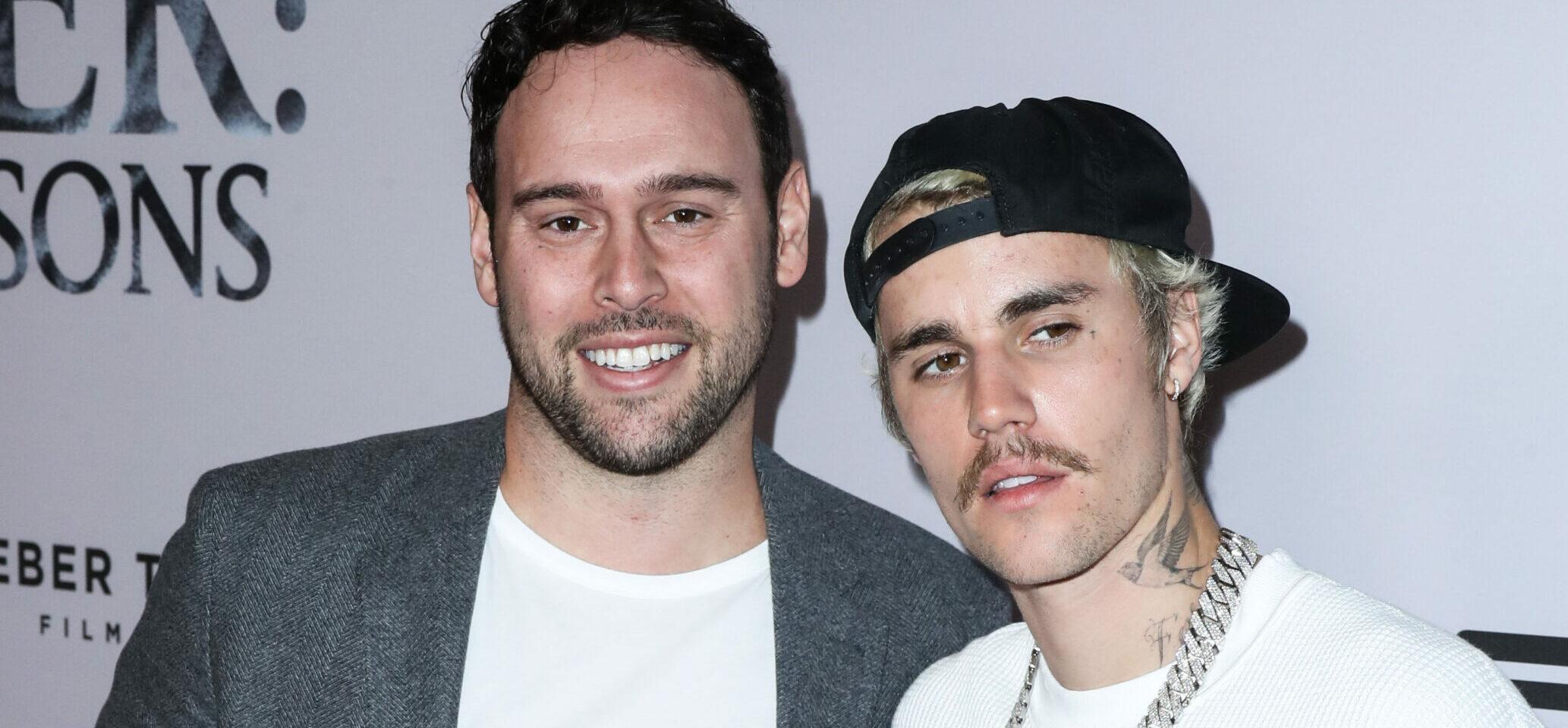 Scooter Braun and Justin Bieber at the Los Angeles Premiere Of YouTube Originals' 'Justin Bieber: Seasons'