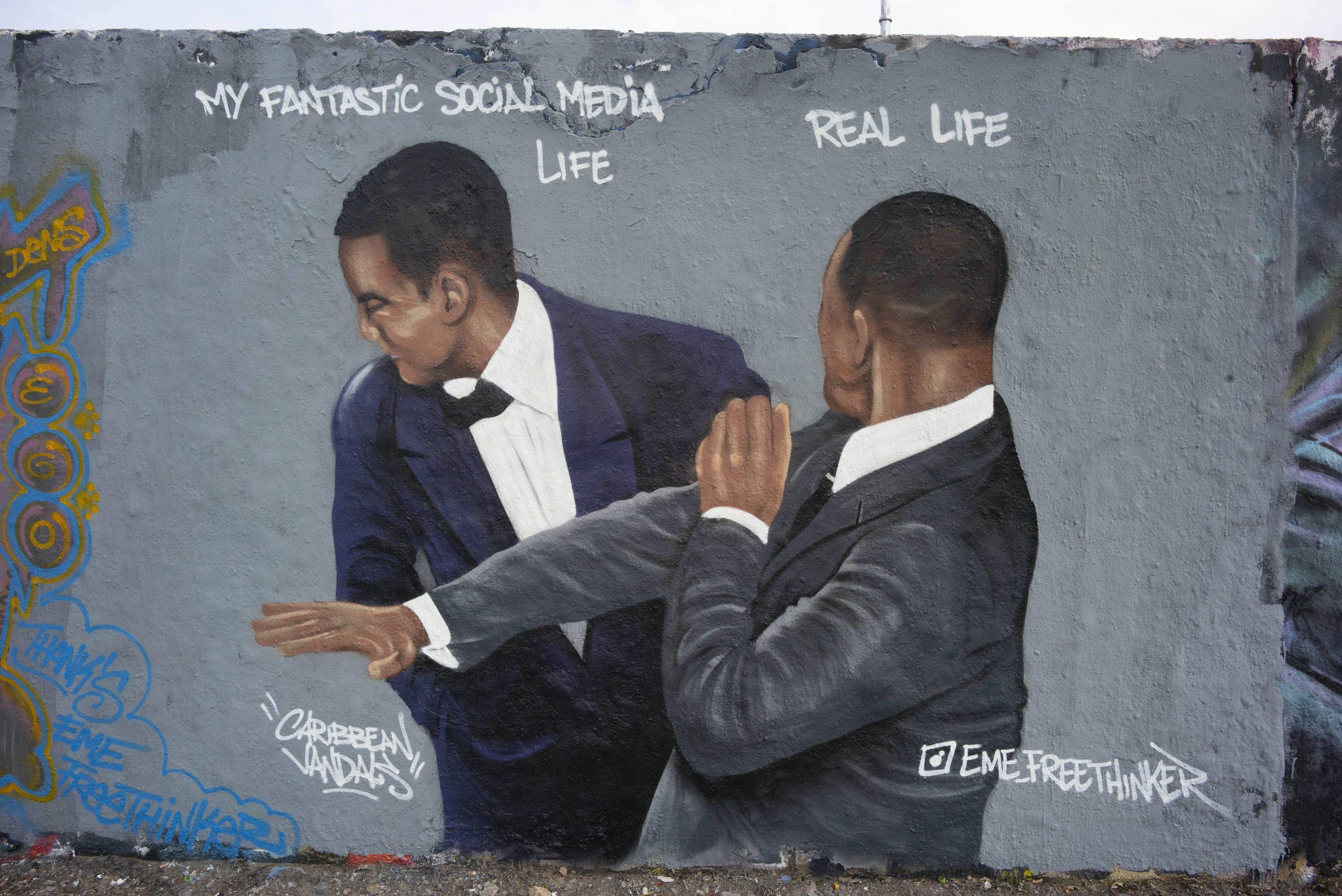 Will Smith Slap Mural in Berlin