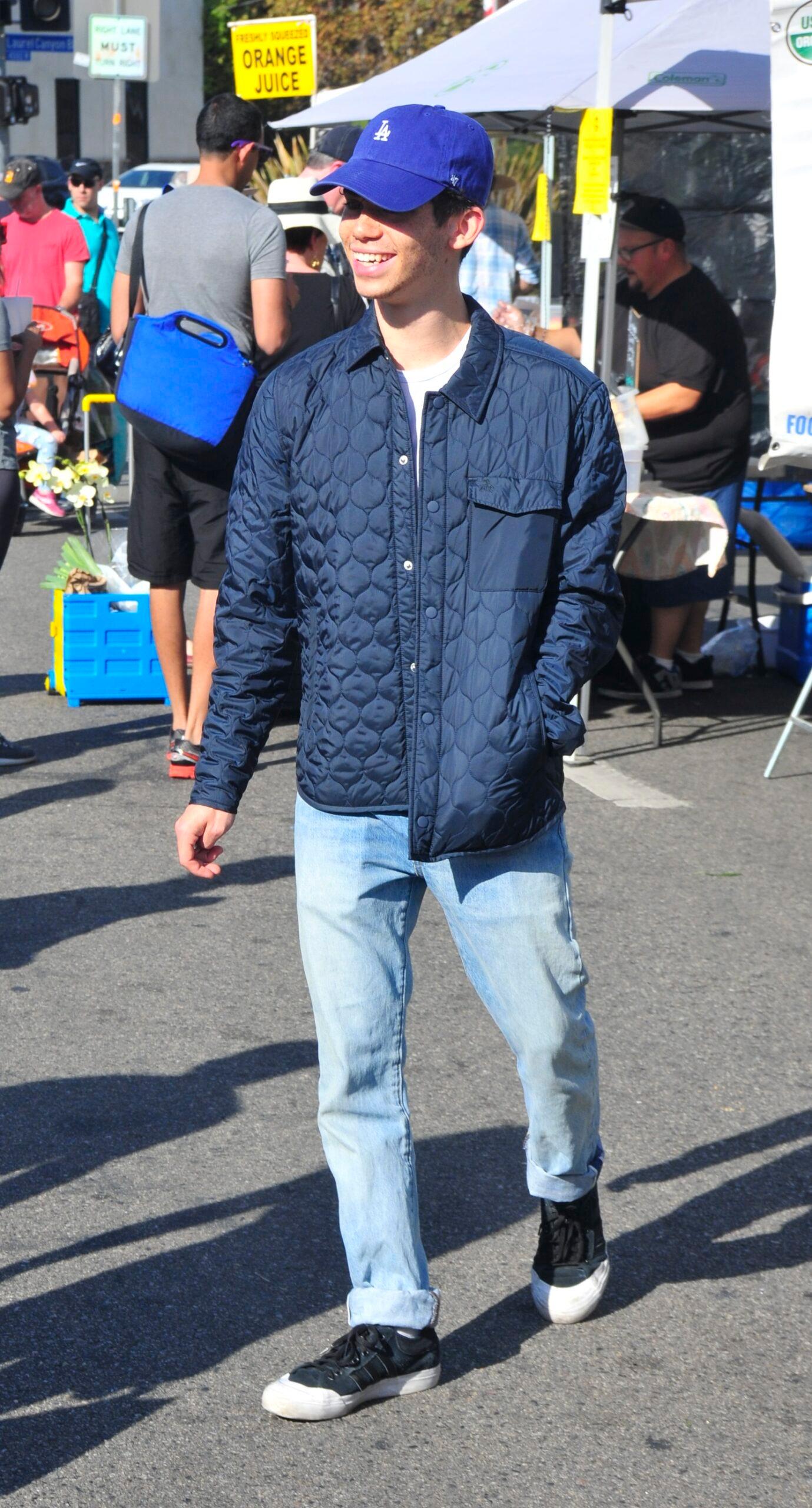 Nolan Gould and Cameron Boyce at a Los Angeles Farmers Market