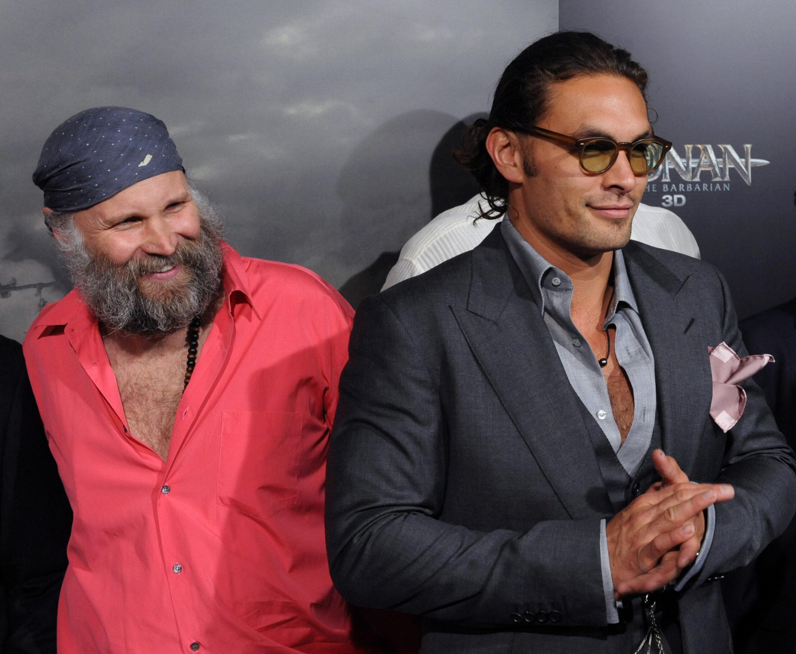 Marcus Nispel and Jason Momoa attend the premiere of "Conan the Barbarian" in Los Angeles