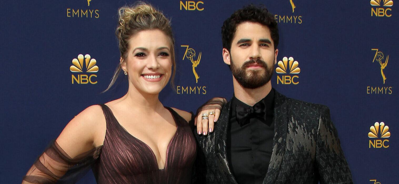 Mia Swier, Darren Criss at the 70th Emmy Awards (2018) Arrivals held at the Microsoft Theater in Los Angeles, California.