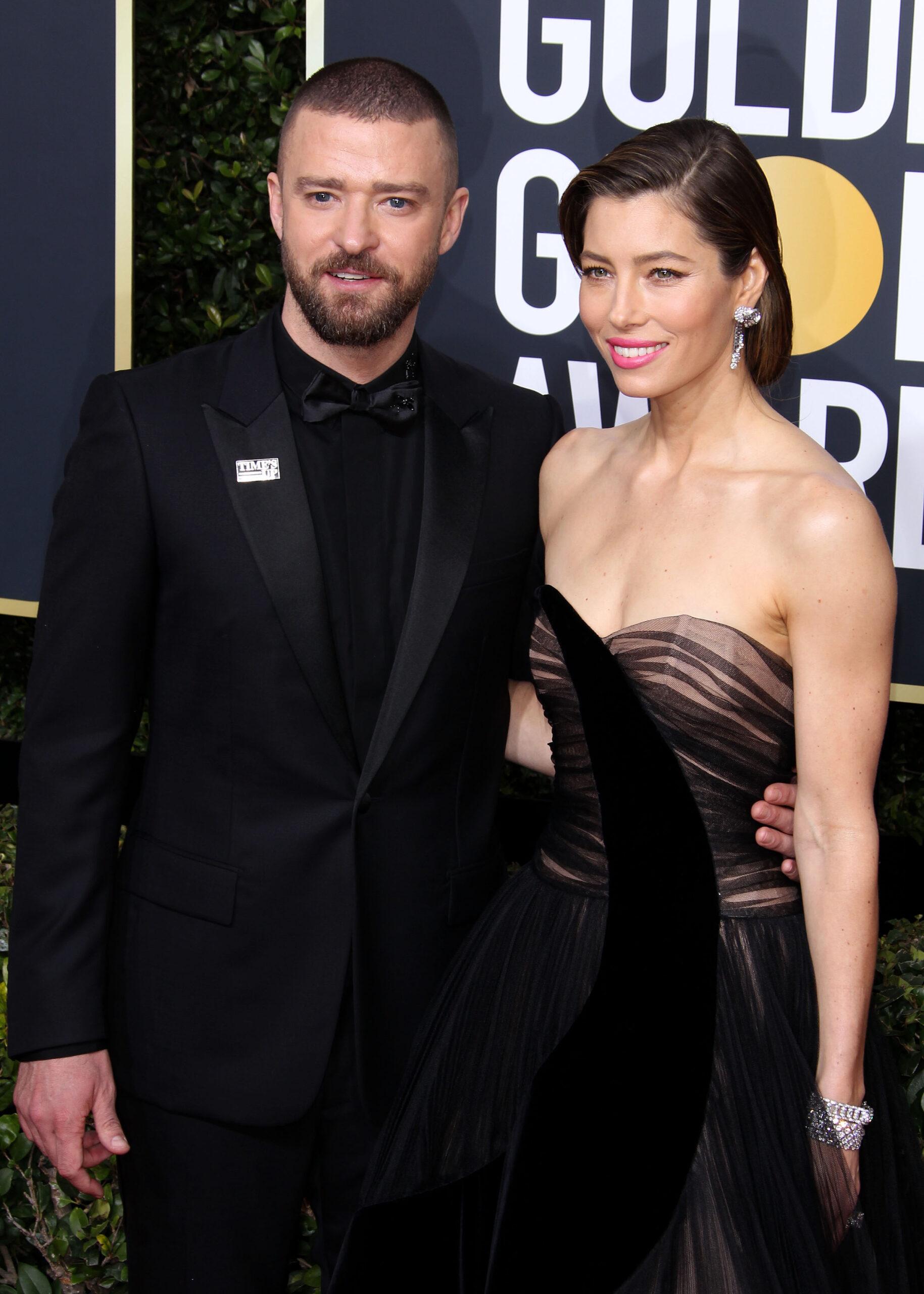 Jessica Biel e Justin Timberlake na 75ª edição do Globo de Ouro Anual
