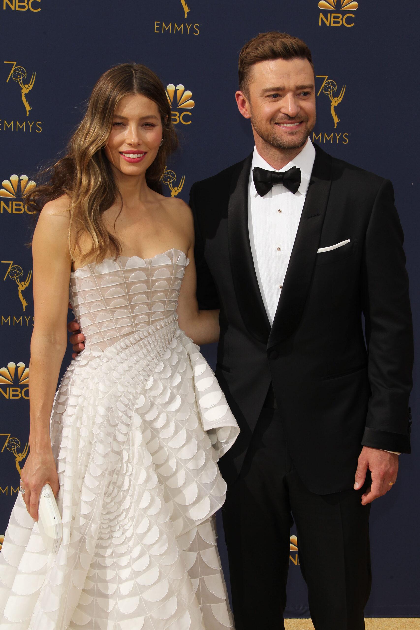 Jessica Biel and Justin Timberlake at the 2018 Emmy Awards