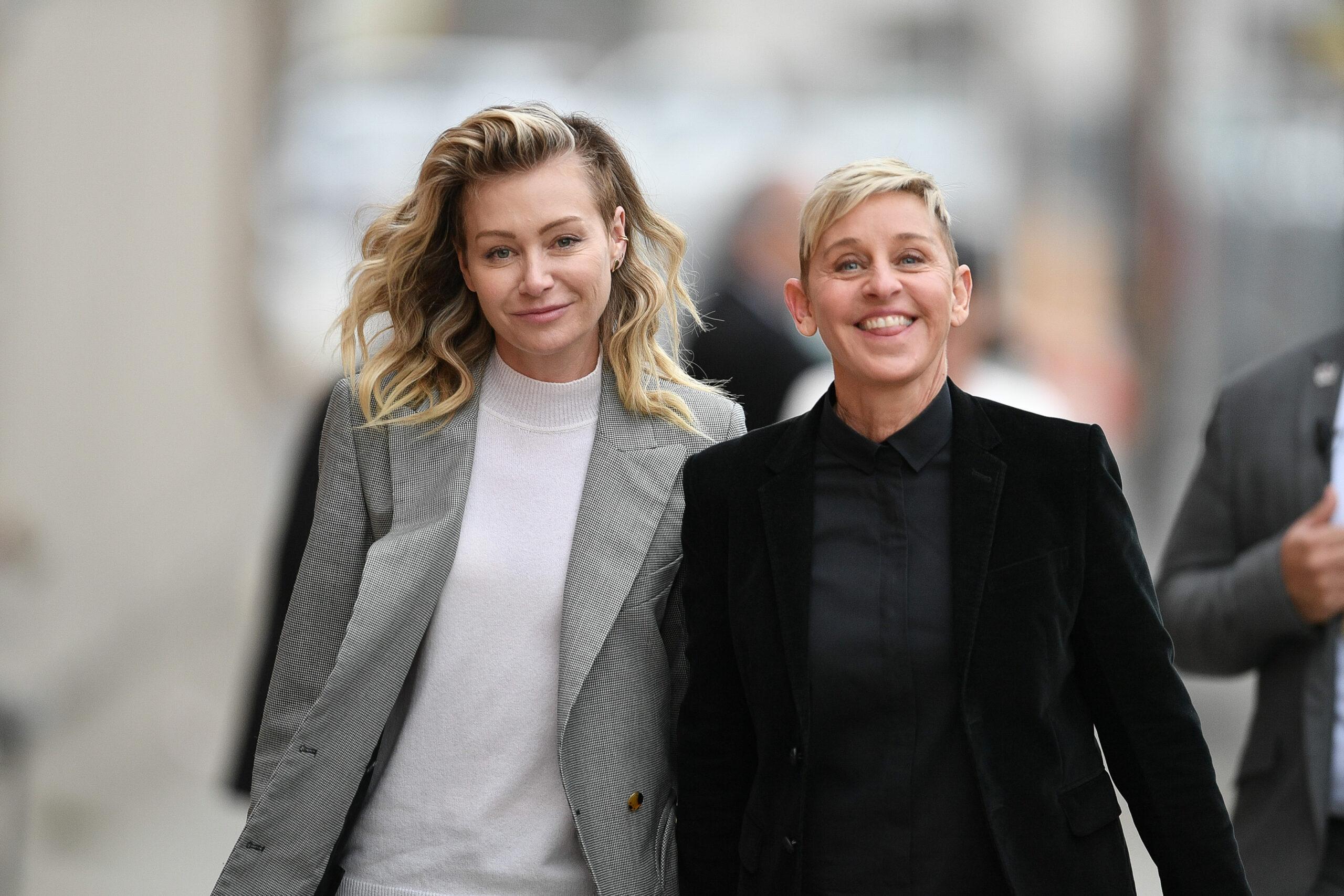 Ellen Degeneres and Portia de Rossi at Kimmel