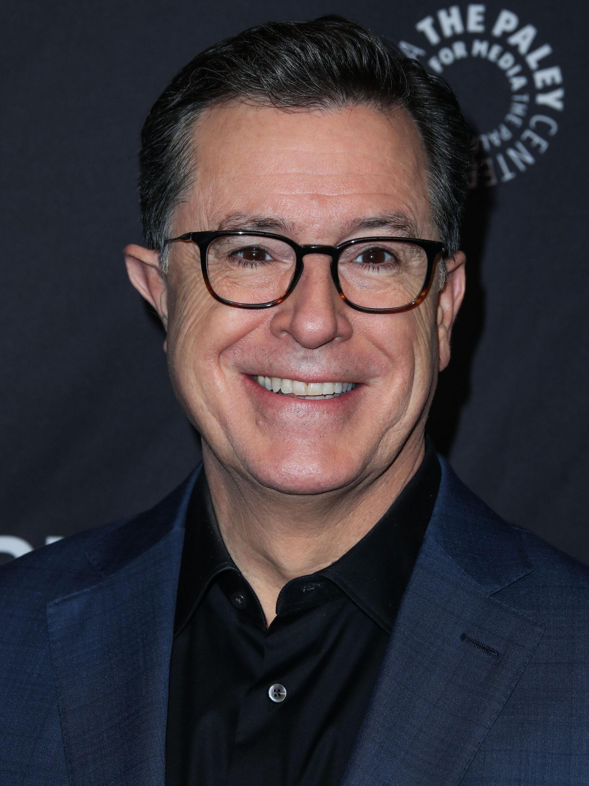 Host of the late show stephen colbert