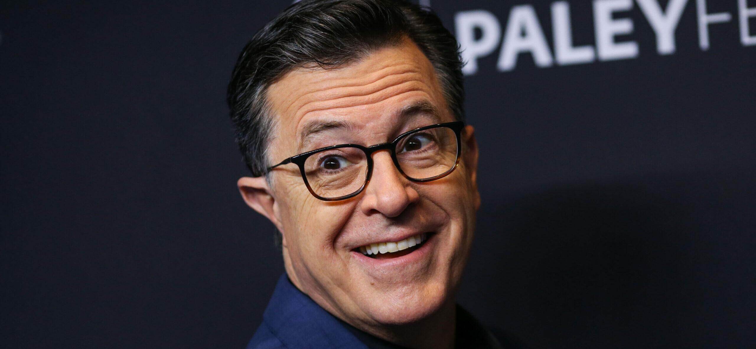 Host of the late show stephen colbert