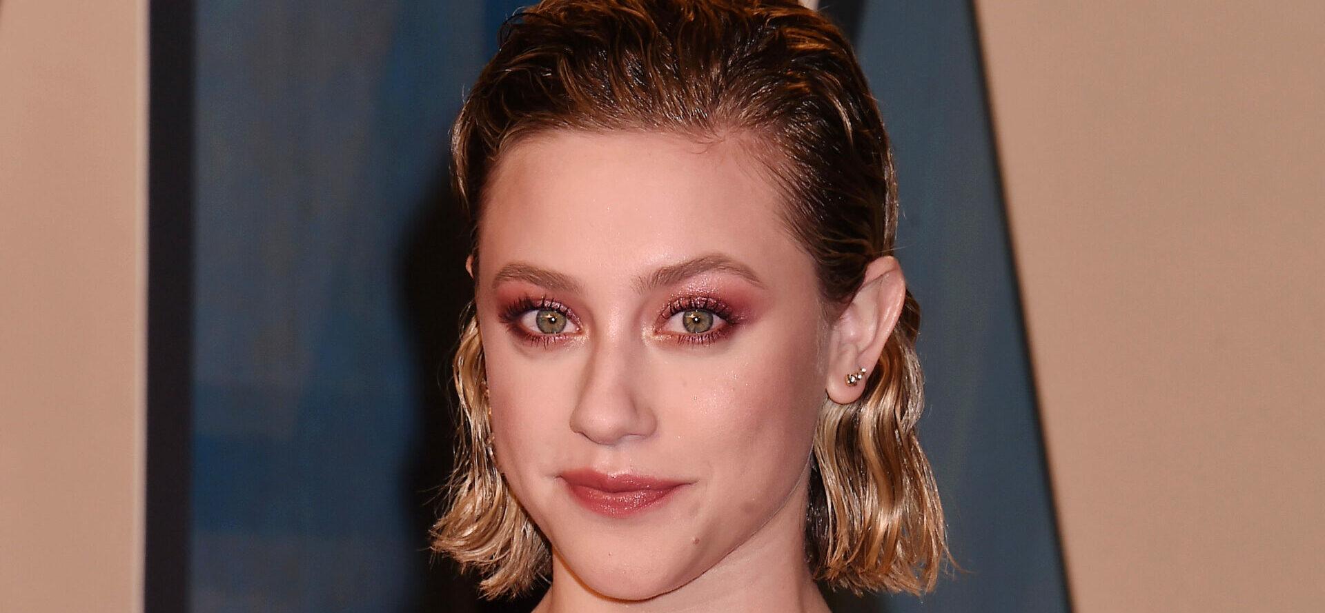 Lili Reinhart In Red Sparkly Gown