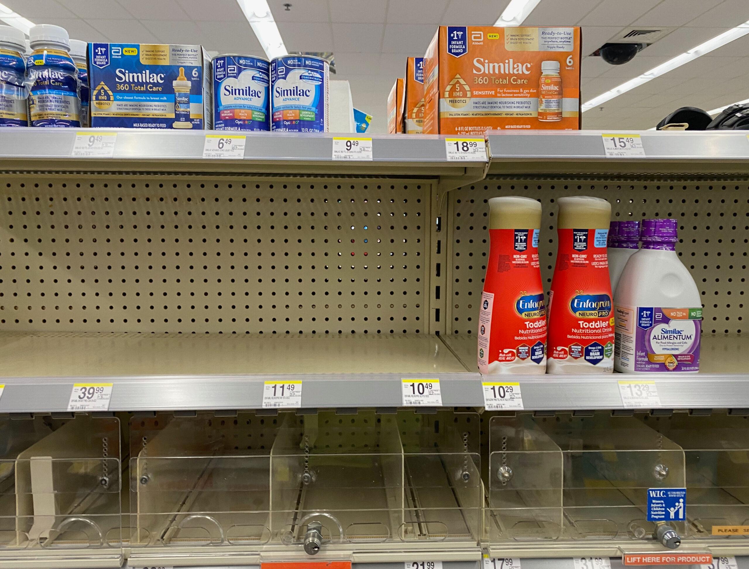The shortage of baby formula products is evident on shelves at a Walgreen's in Racine. 17 May 2022 Pictured: May 17, 2022, Racine, Wisconsin, USA