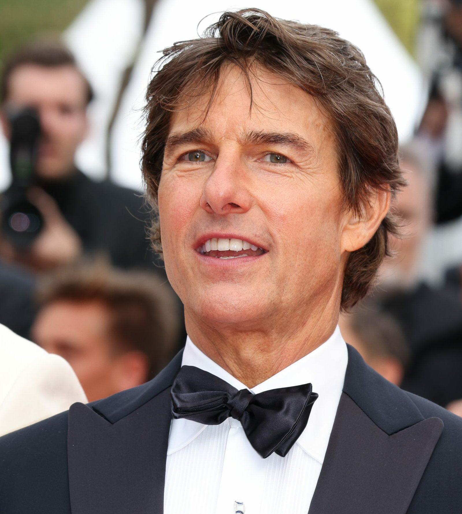 Tom Cruise at The screening of "Top Gun: Maverick" during the 75th annual Cannes film festival at Palais des Festivals on May 18, 2022