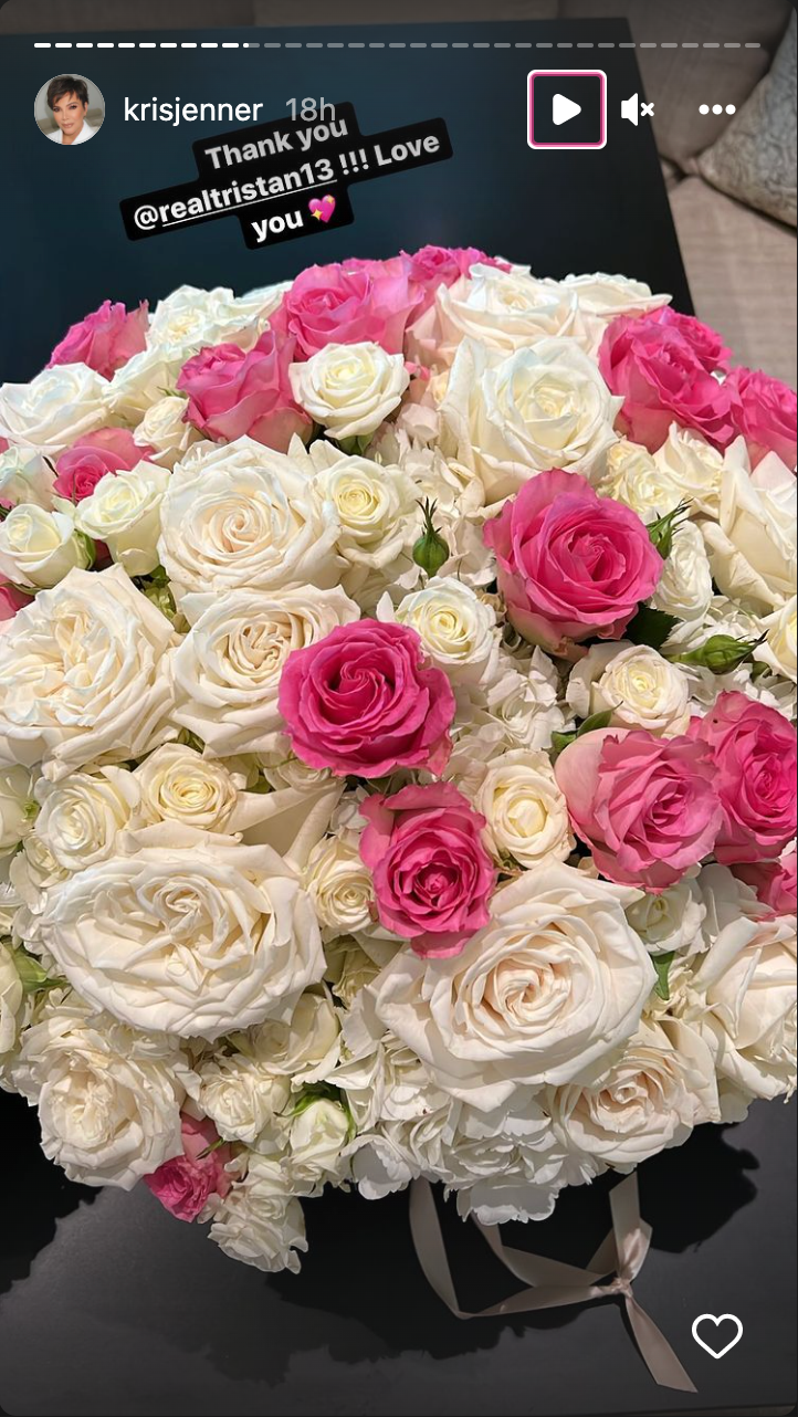 Tristan Thompson sends roses to Kris Jenner